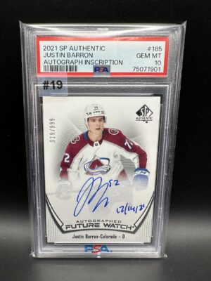 2021-2022 SP AUTHENTIC JUSTIN BARRON FWA INSCRIBED 019/999