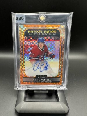 2021-2022 OPC PLATINIUM ORANGE CHECKERS COLE CAUFIELD AUTO 8/15