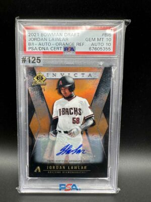 2021 BOWMAN DRAFT JORDAN LAWLAR ORANGE REFRACTOR AUTO 06/25