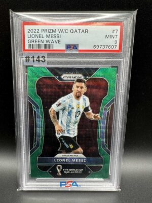 2022 PANINI PRIZM W/C QATAR LIONEL MESSI GREEN WAVE