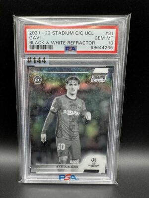 2021-2022 STADIUM C/C UCL GAVI BLACK & WHITE REFRACTOR 095/299