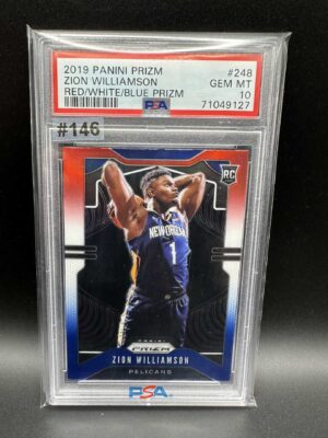 2019 PANINI PRIZM ZION WILLIAMSON RED/WHITE/BLUE PRIZM